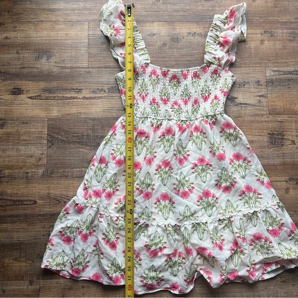 Altar'd State Women's Pink & Green Floral Smocked Sun Dress Size Large - Picture 5 of 7